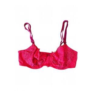 Victoria’s Secret Dream Angels Push-Up Red Lace Underwire Bra Size 34D 0595B